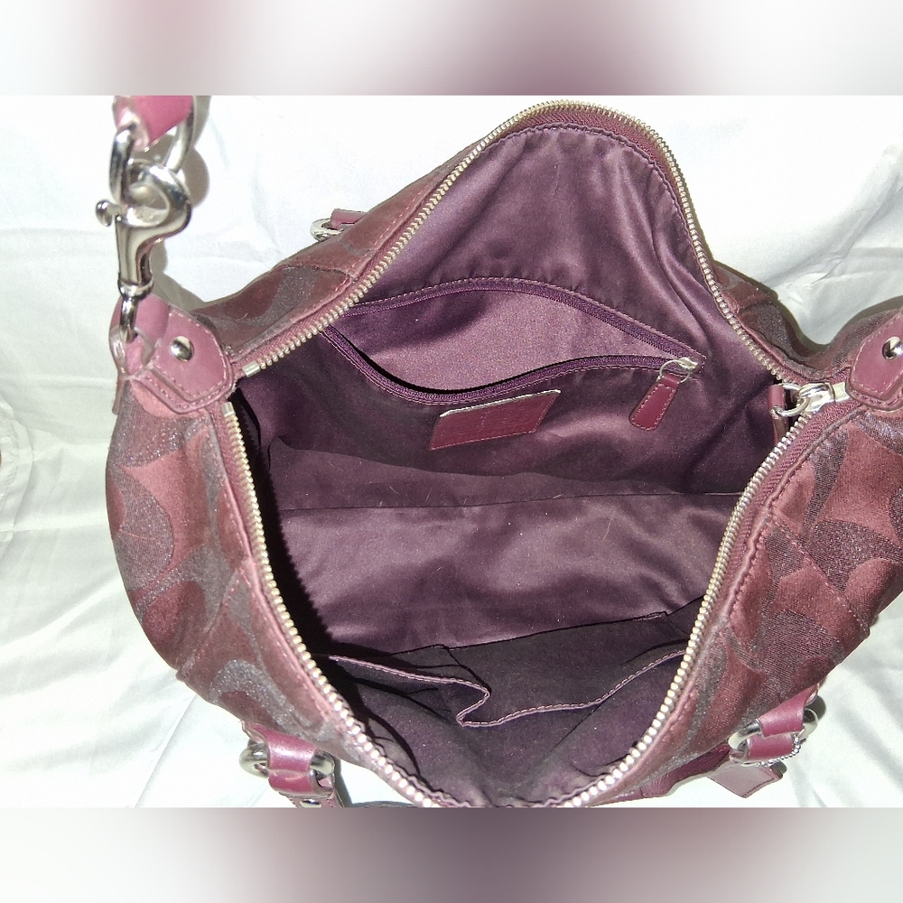 Coach Maroon Patterned Shoulder Bag - image 5